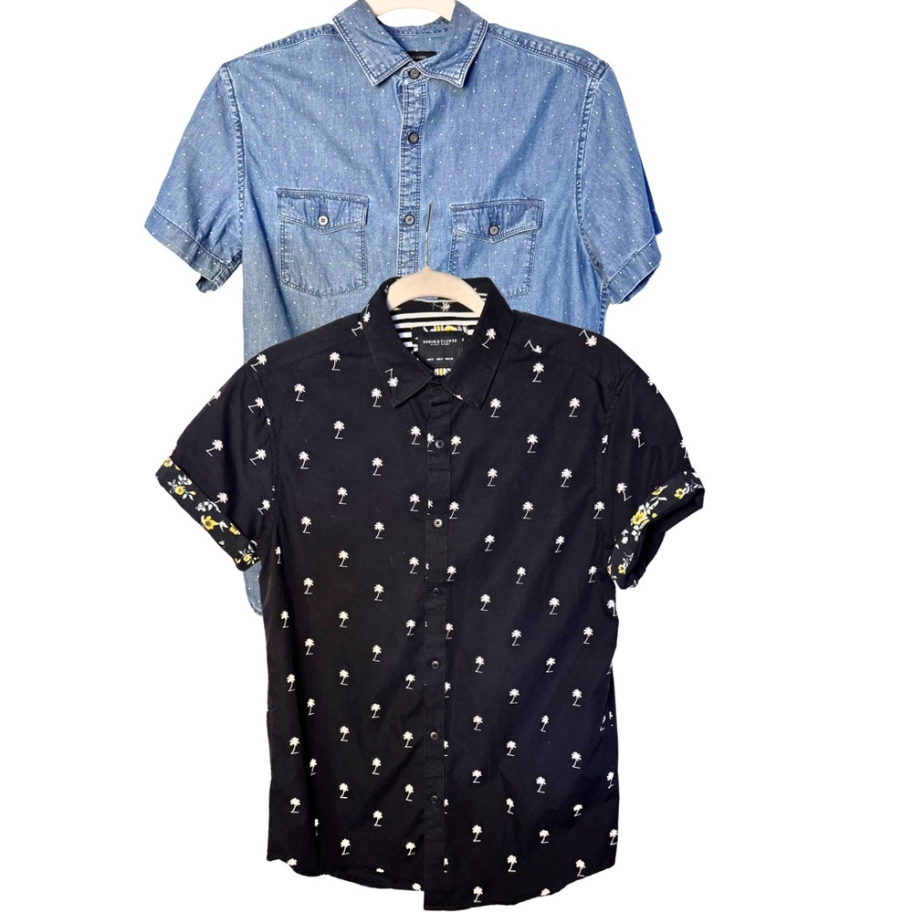 Denim & Flower Ricky Singh Bundle Short Sleeve Men’s Print Button Down Shirts Sm